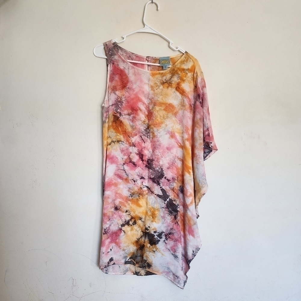 C&C California Gumball Pink Tie Dye Dress size Small